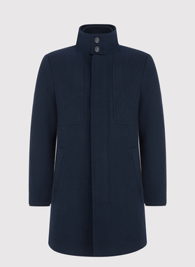 Wełniany płaszcz męski w kolorze granatowym