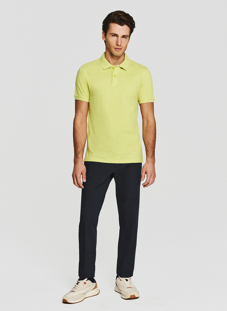 Zielone bawełniane polo męskie