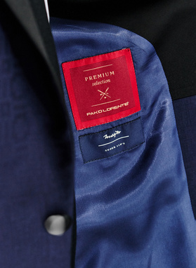 Ślubna żakardowa marynarka smokingowa w kolorze granatowym