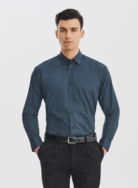 Czarna koszula męska wzór geometryczny