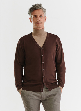 Męski kardigan w kolorze brązowym