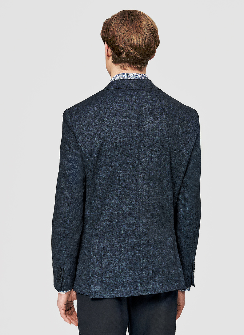 Granatowa marynarka męska melanż