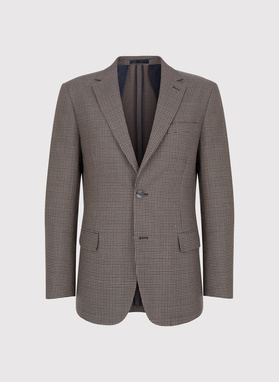 Wełniana marynarka w drobną kratę