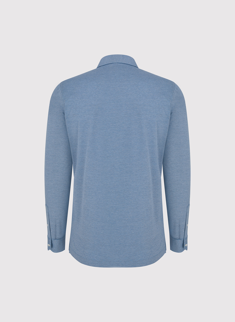 Bawełniana koszula męska w kolorze niebieskim