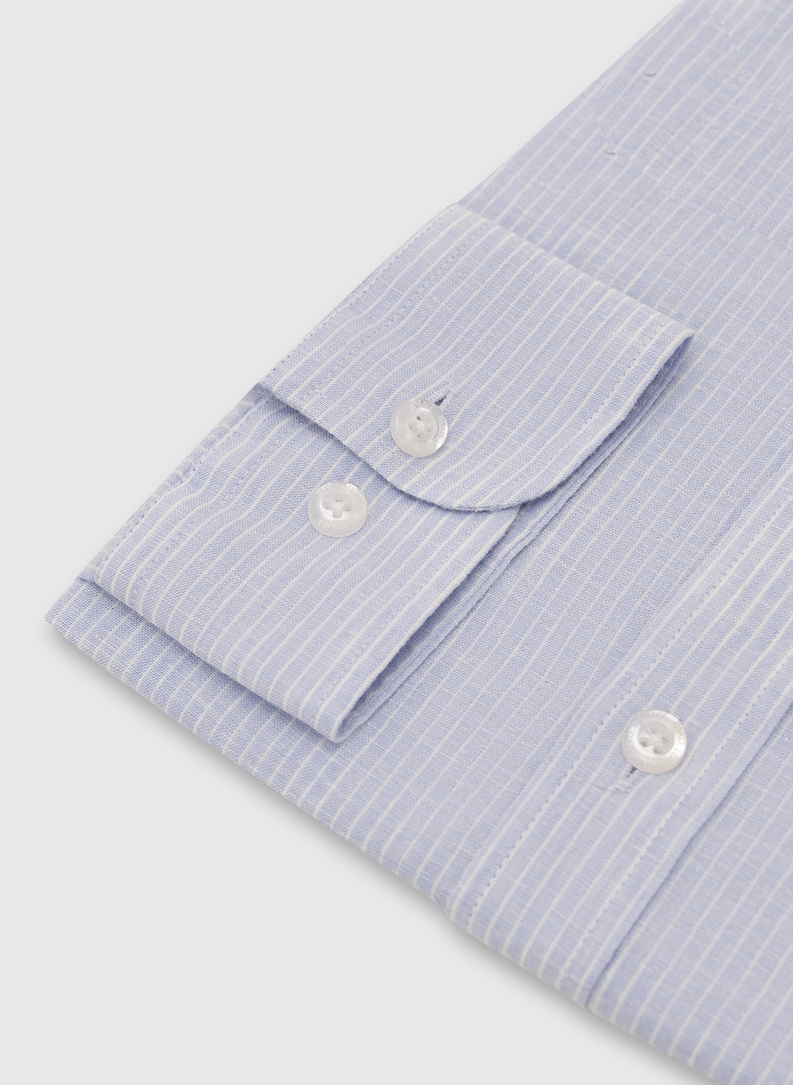 Lniana koszula w prążek