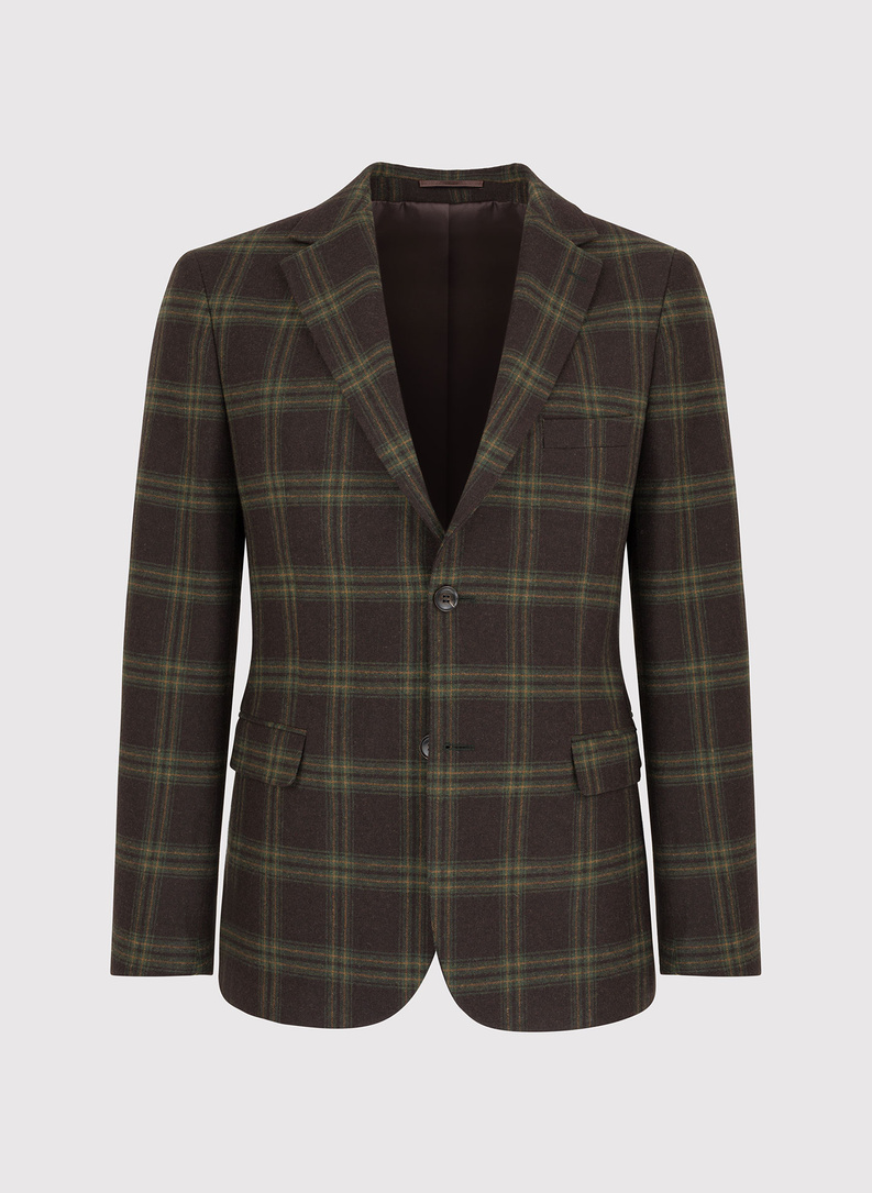 Brązowa marynarka męska w kratę