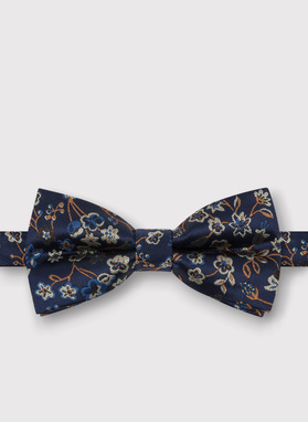 Granatowa mucha męska w kwiaty