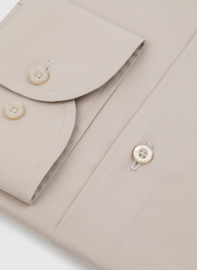 Beżowa koszula męska długi rękaw