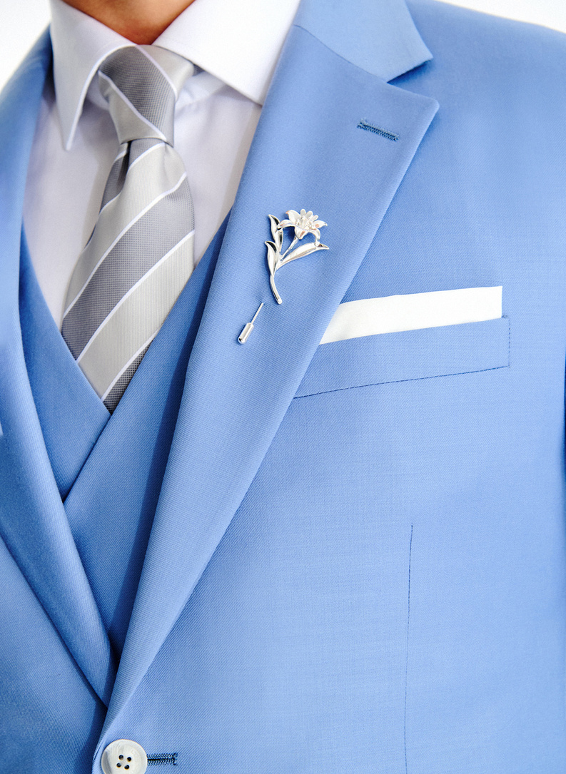 Niebieska wełniana marynarka garniturowa