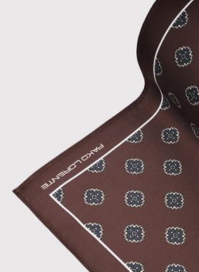 Brązowa poszetka męska we wzory