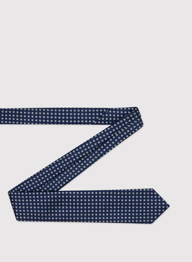 Granatowy krawat męski w drobny wzór
