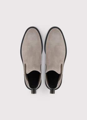 Szare skórzane sztyblety