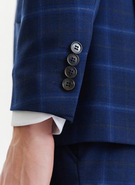 Kraciasta marynarka garniturowa z wełną