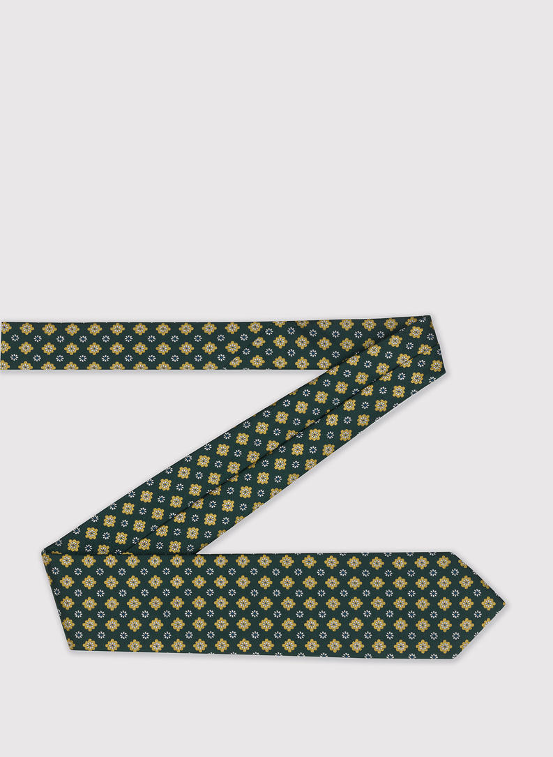 Wzorzysty zielony krawat