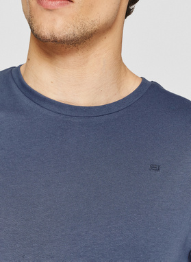 Bawełniany t-shirt męski w kolorze niebieskim