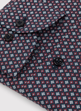 Męska koszula w bordowy mikrowzór