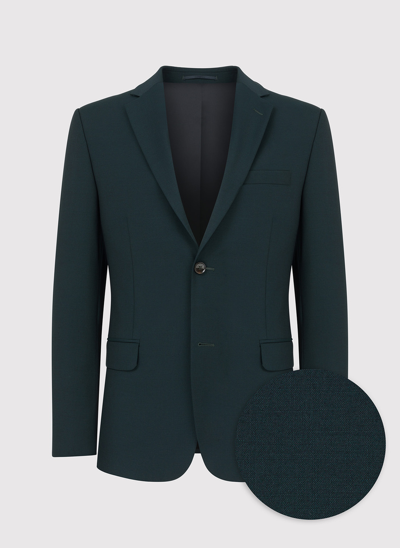 Wełniana zielona marynarka garniturowa