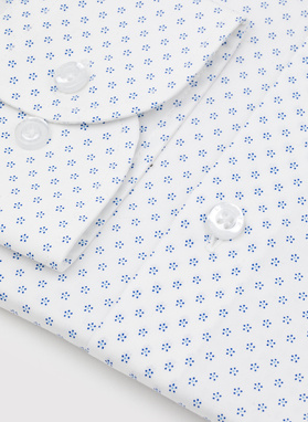 Biała koszula męska w mikrowzór