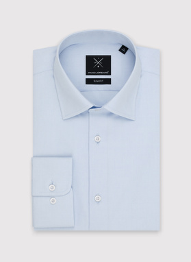 Gładka koszula męska w kolorze jasnoniebieskim