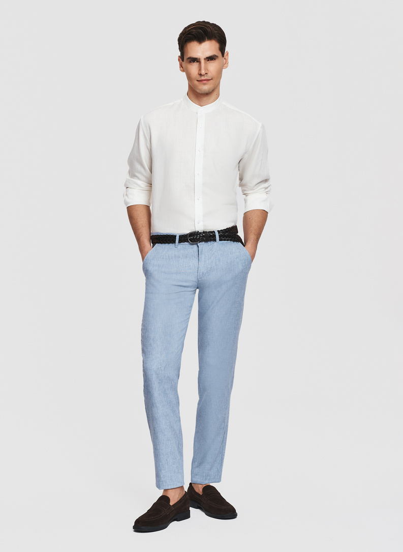 Biała koszula z lnem