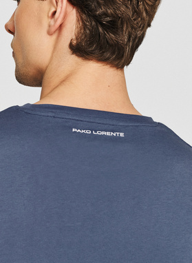 Bawełniany t-shirt męski w kolorze niebieskim