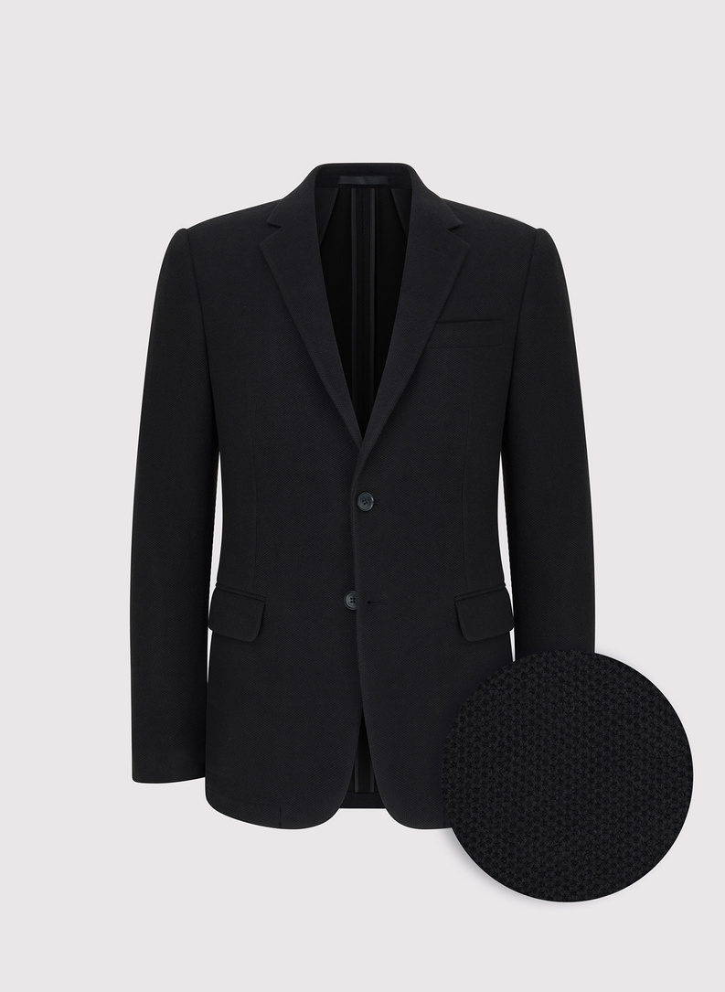 Czarna marynarka z dzianiny