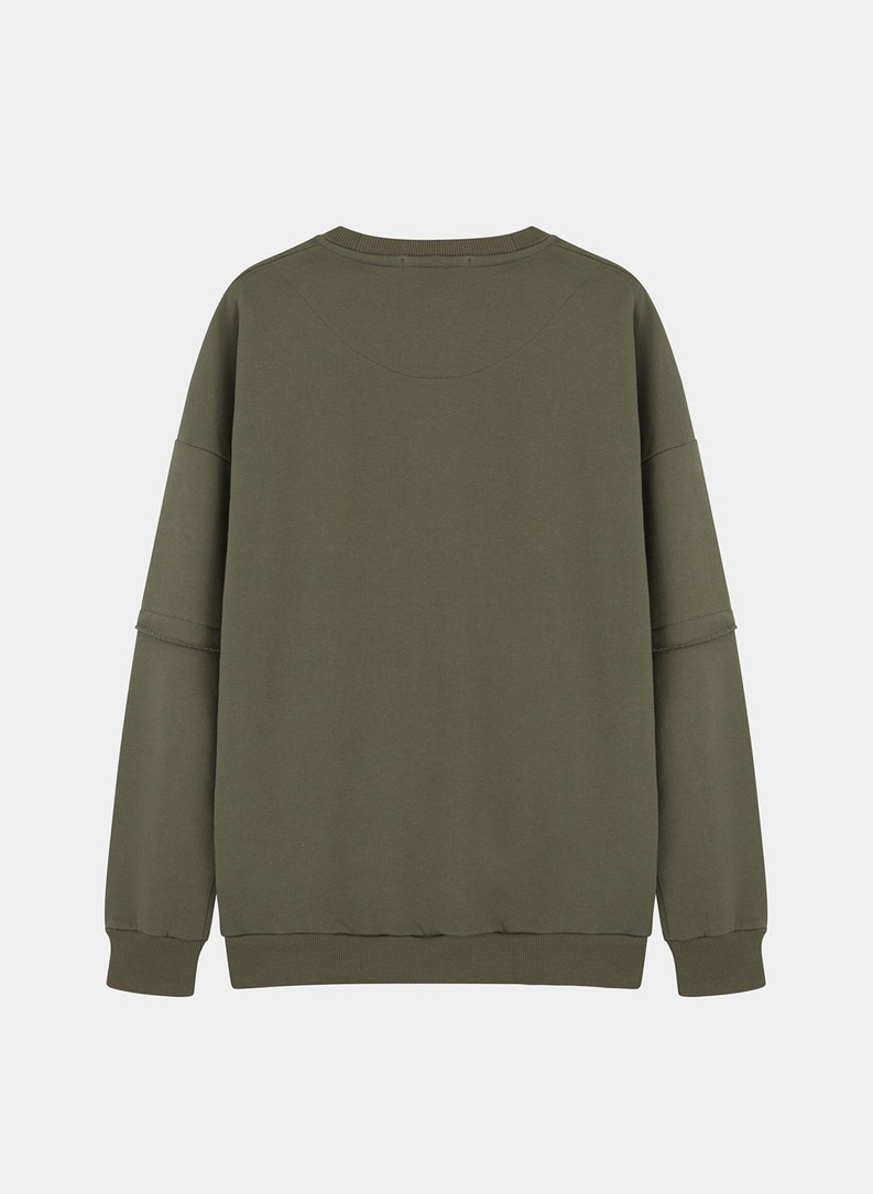 BLUZA Z OKRĄGŁYM DEKOLTEM - ZIELONA P20WF-2B-015-Z