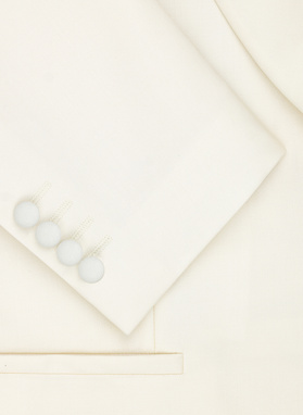 Wełniana beżowa marynarka smokingowa