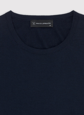 Granatowy sweter męski z wełny merino