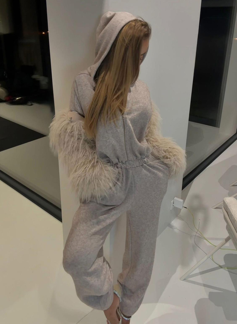 Kombinezon damski SONIA z wełną mocca