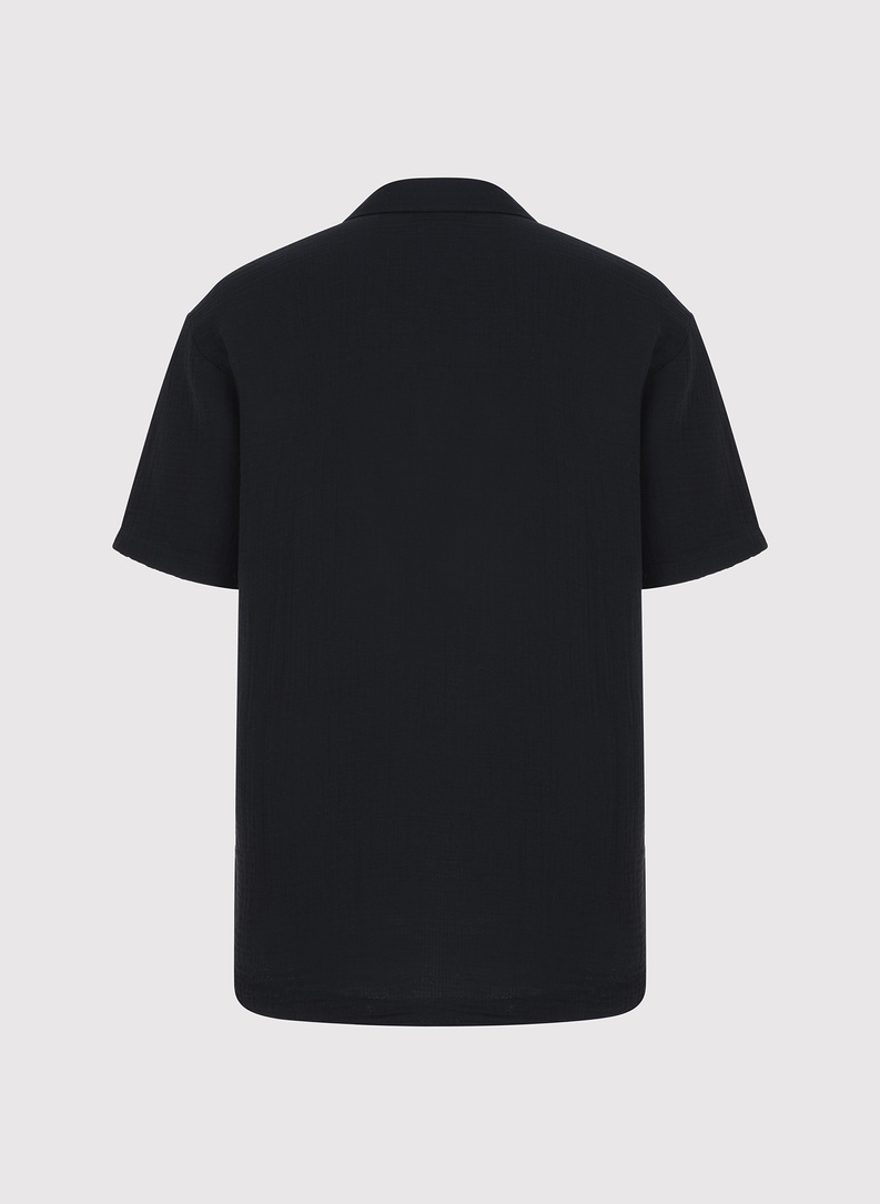 Bawełniana koszula męska w kolorze czarnym