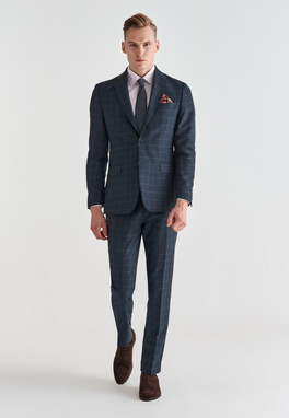 Granatowe spodnie garniturowe P21WP-6G-037-G