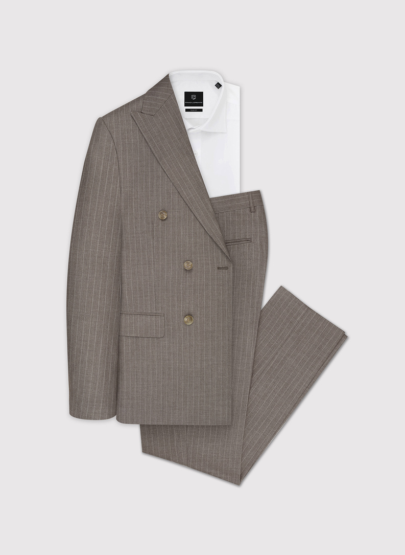 Dwuczęściowy garnitur męski w prążek