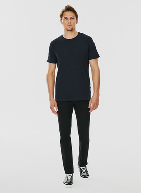 Granatowy gładki T-shirt Basic