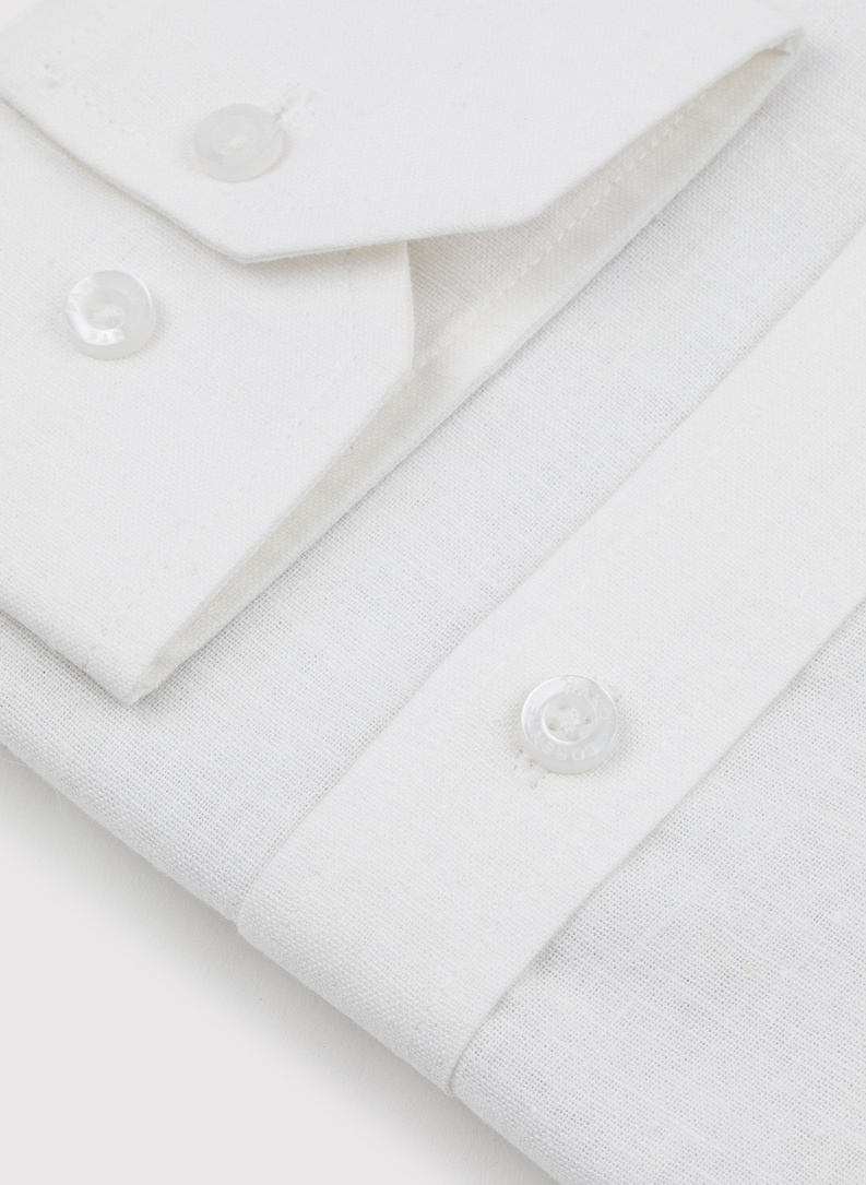 Biała koszula z lnu i bawełny