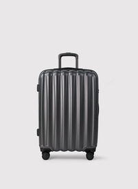 Średnia ciemnoszara walizka ze żłobieniami