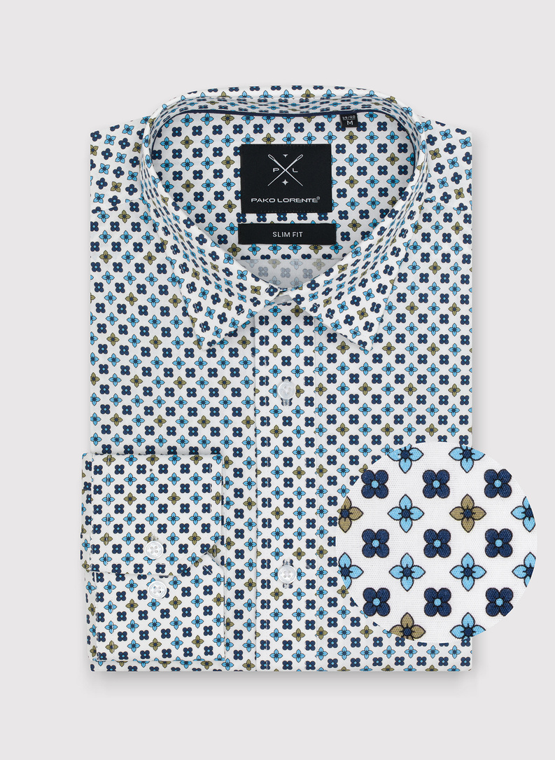 Koszula męska w geometryczny wzór