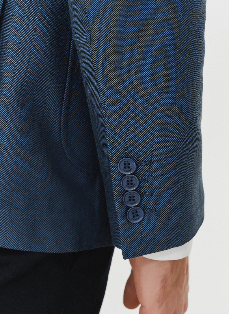 Granatowa marynarka męska bez podszewki