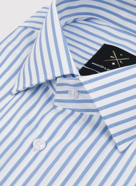 Bawełniana koszula męska w niebieskie paski