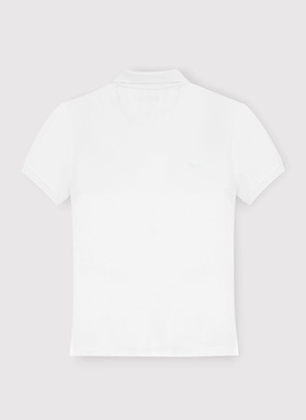 Gładki T-shirt polo w kolorze białym