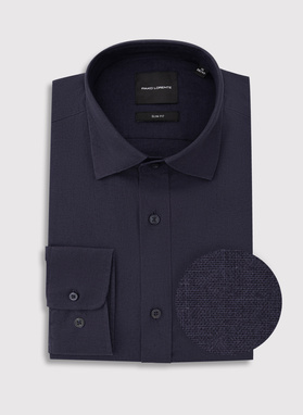 Granatowa koszula z lnem