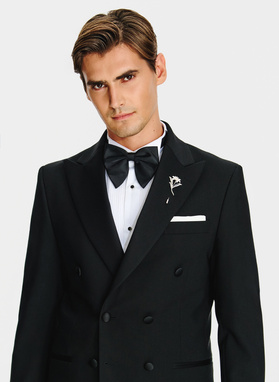 Ślubna dwurzędowa marynarka smokingowa