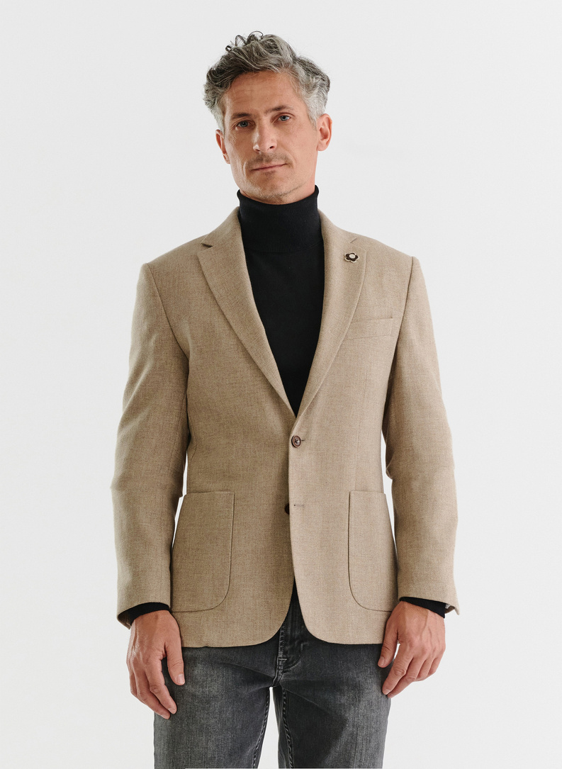 Casualowa marynarka męska w kolorze beżowym