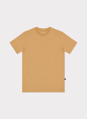 Bawełniany żółty t-shirt z okrągłym dekoltem