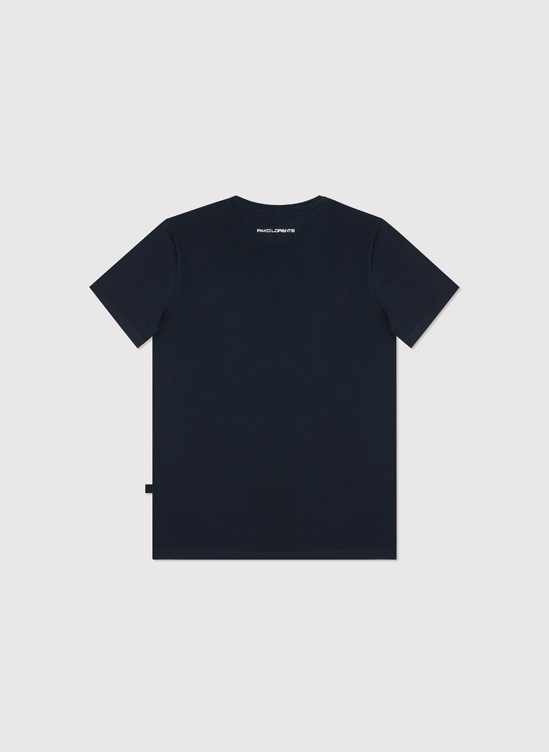 Granatowy gładki T-shirt Basic