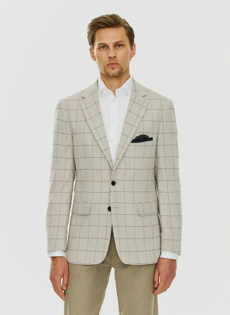 Casualowa marynarka męska w kratę