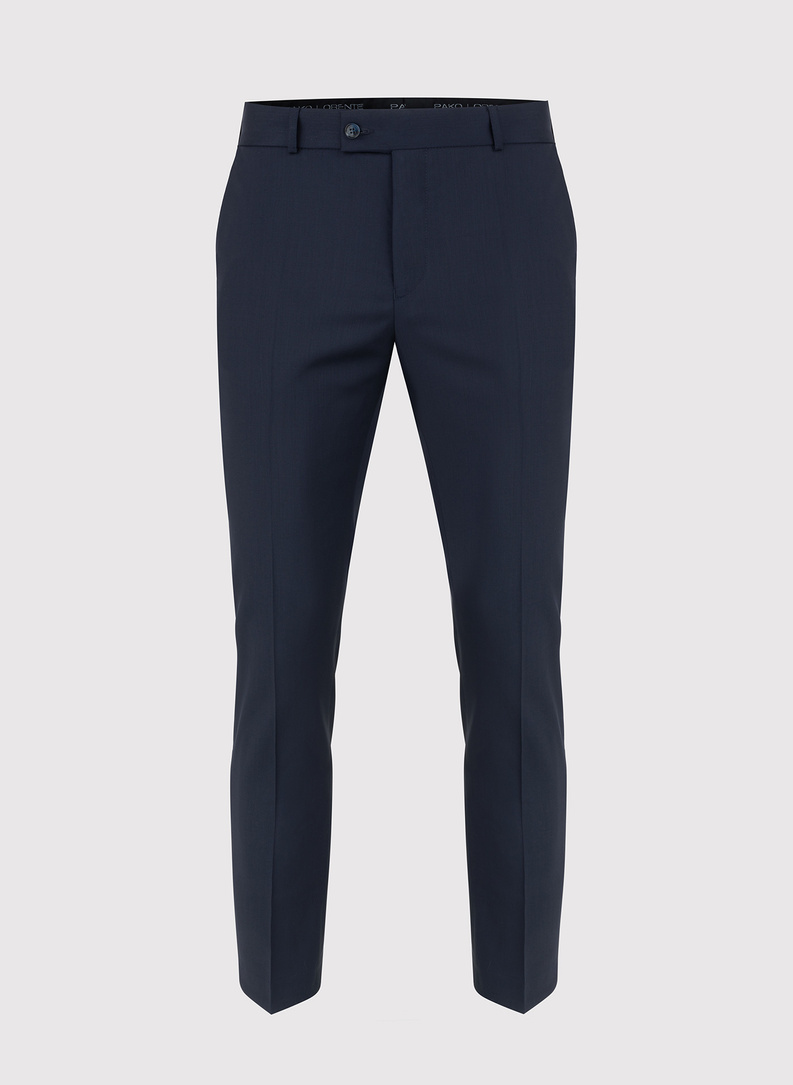 Granatowe spodnie męskie w kant