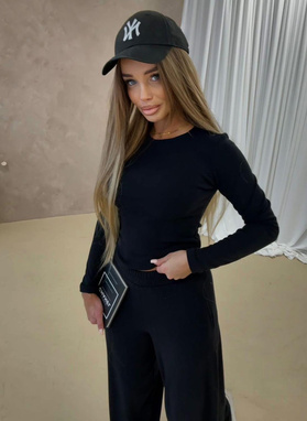 Komplet damski BARI LONG czarny sweterek