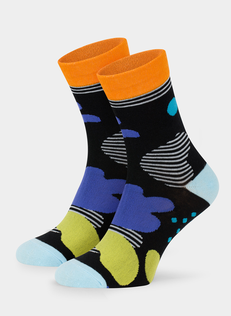 Czarne skarpety w kolorowe wzory DTS-SX-468-C