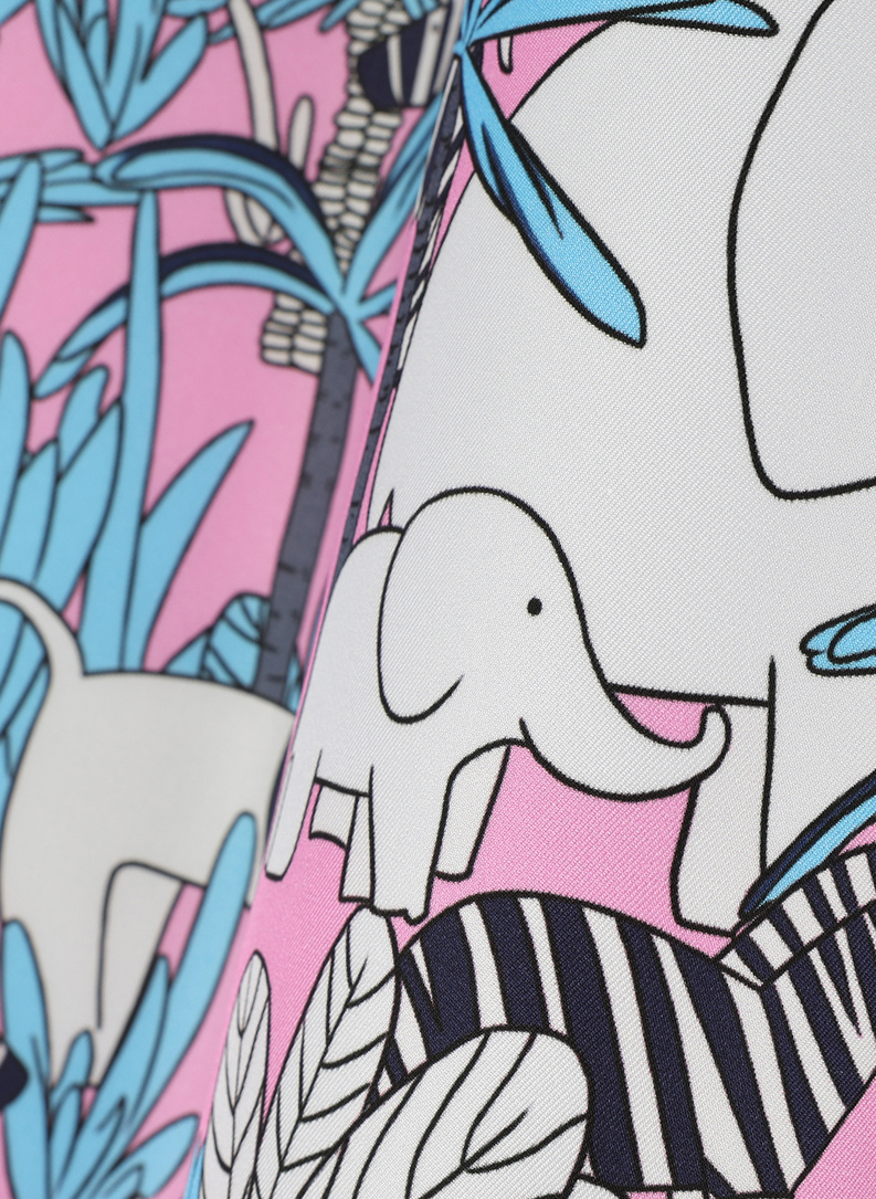 Różowa poszetka męska zwierzęta